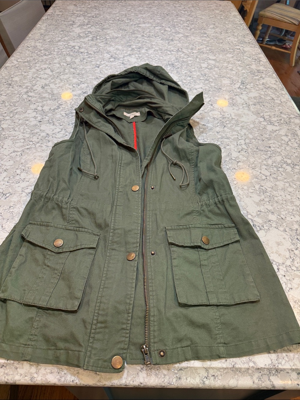 41 Hawthorn Olive Green Hooded Utility Vest size s